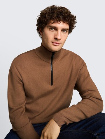 TOM TAILOR DENIM Sweater in Brown