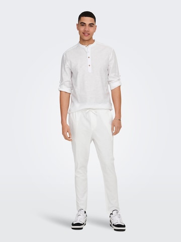 Regular Pantalon 'Linus' Only & Sons en blanc