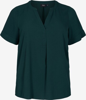 Camicia da donna 'Vanni' di Zizzi in verde: frontale