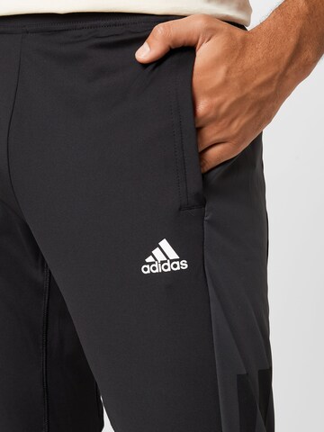 ADIDAS SPORTSWEAR Tapered Sports trousers 'Colourblock' in Black