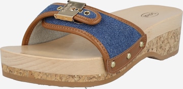 Scholl Iconic Clogs 'PESCURA' in Blauw: voorkant