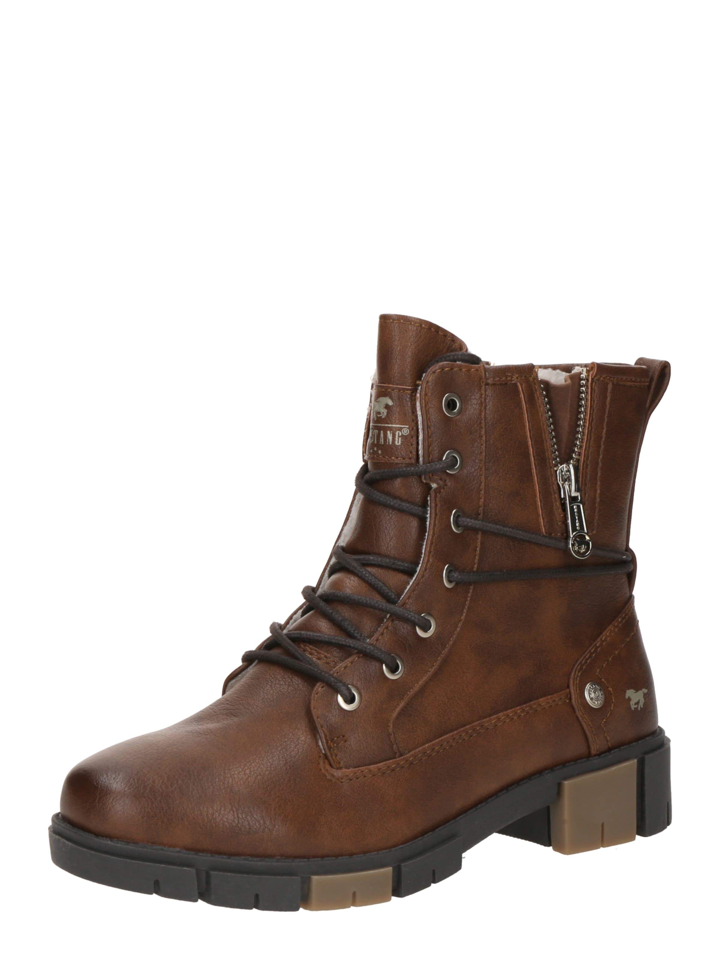 MUSTANG - Botines con cordones en marrón: frente