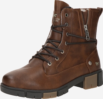 MUSTANG Lace-up bootie in Brown: front