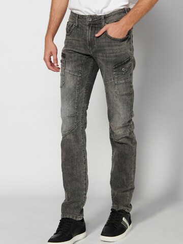 Regular Jeans cargo KOROSHI en noir : devant