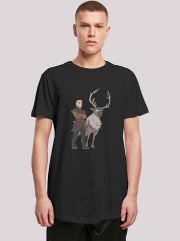 F4NT4STIC Shirt 'Disney Frozen 2 Sven And Kristoff' in Zwart: voorkant