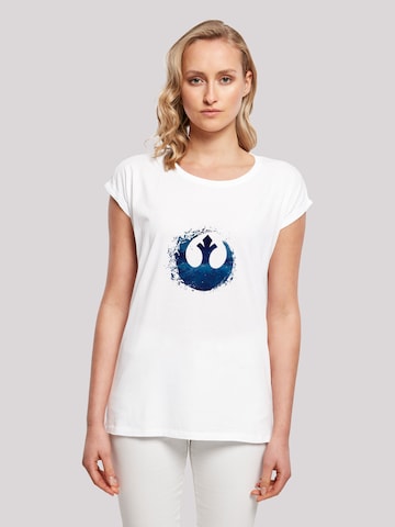 T-shirt 'Star Wars The Rise Of Skywalker Resistance Symbol Wave' F4NT4STIC en blanc : devant
