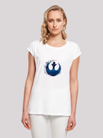 F4NT4STIC T-Shirt 'Star Wars The Rise Of Skywalker Resistance Symbol Wave' in Weiß: predná strana