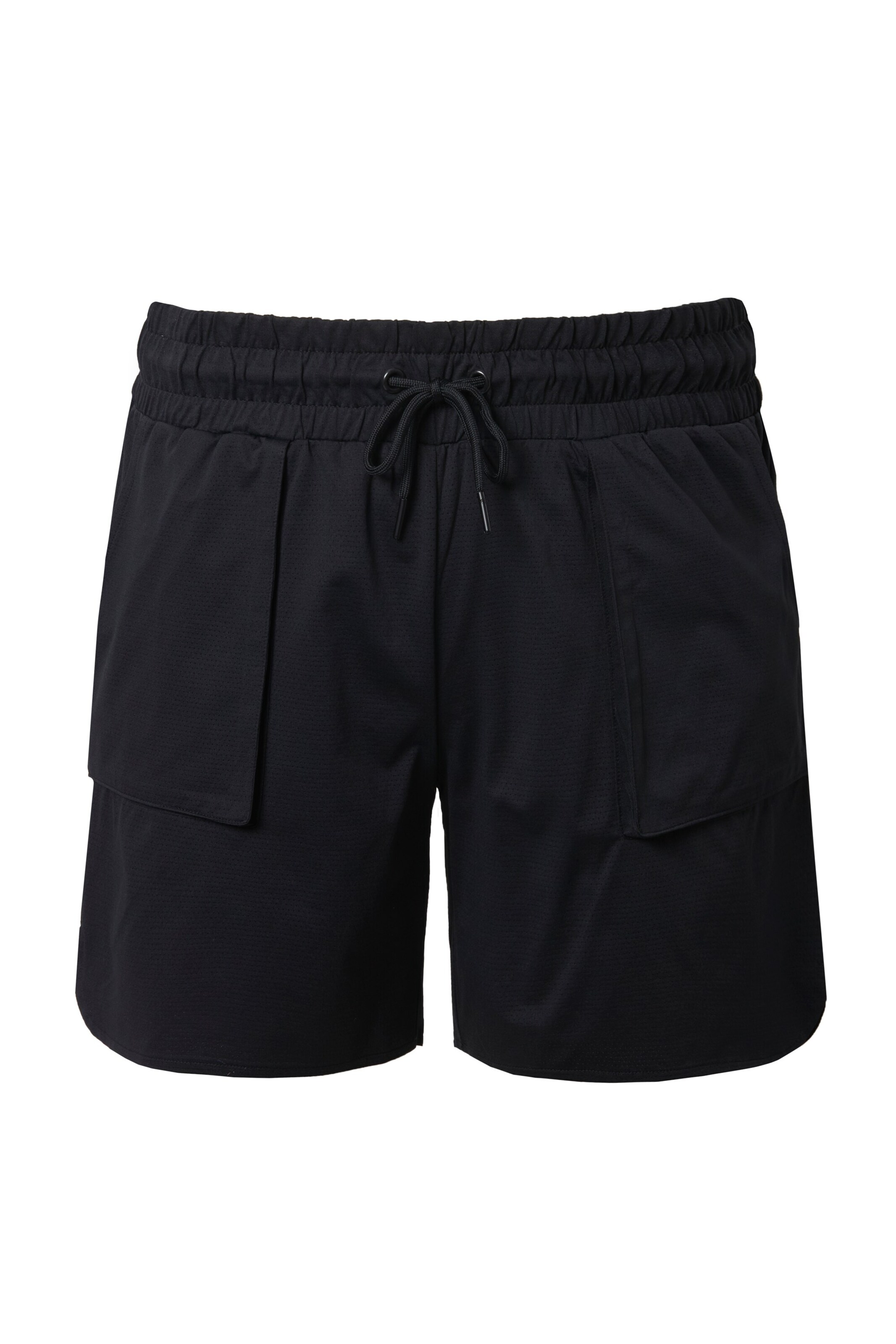 Ulla Popken Regular Shorts in Schwarz: Vorderseite