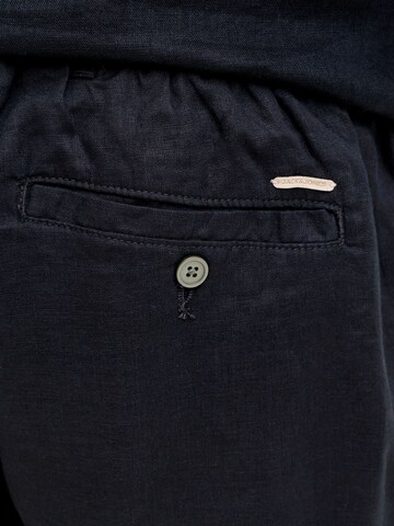 JACK & JONES Wide Leg Lærredsbukser 'JPSTBill JJLawrence' i sort