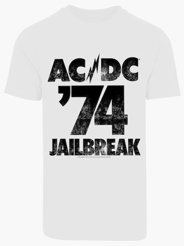 F4NT4STIC Shirt 'ACDC' in Wit: voorkant