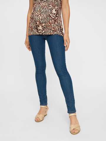 MAMALICIOUS Skinny Jeans 'JULIA' in Blauw: voorkant