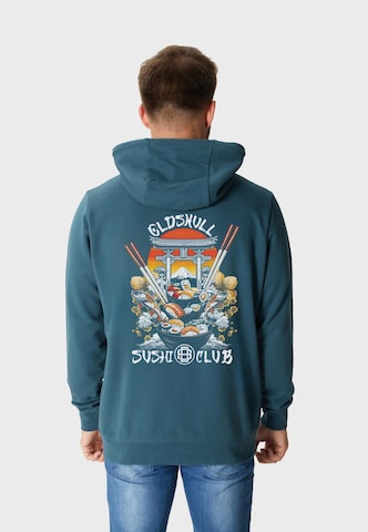 Oldskull Sweatshirt 'Asian Sushi Rollmate Graphic' in Blue