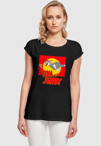 ABSOLUTE CULT Shirt 'Tom And Jerry - Chase Scene' in Zwart: voorkant