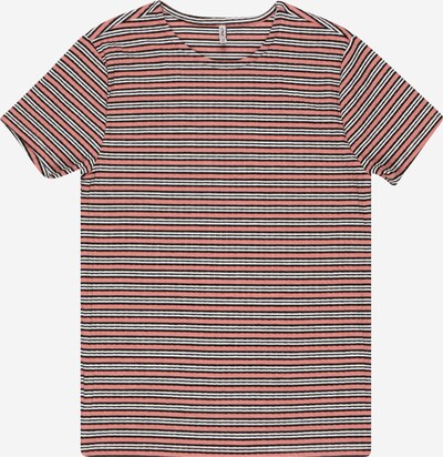 KIDS ONLY Shirt in de kleur Grasgroen / Oranjerood / Zwart / Wit, Productweergave