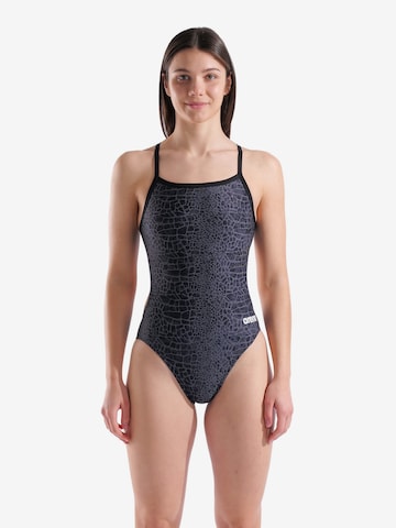 ARENA Bustier Uimapuku 'SNAKESKIN' värissä musta: etupuoli