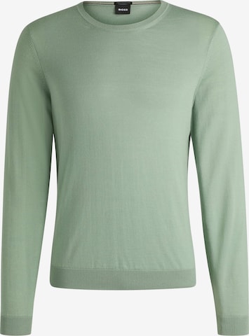 Pullover 'Leno-P' di BOSS in verde: frontale