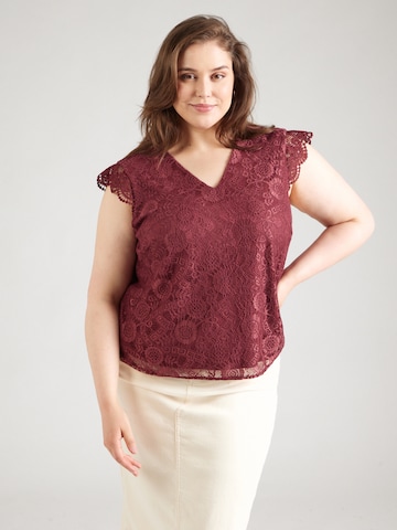 PIECES Curve Blouse 'PCOLLINE' in Red: front