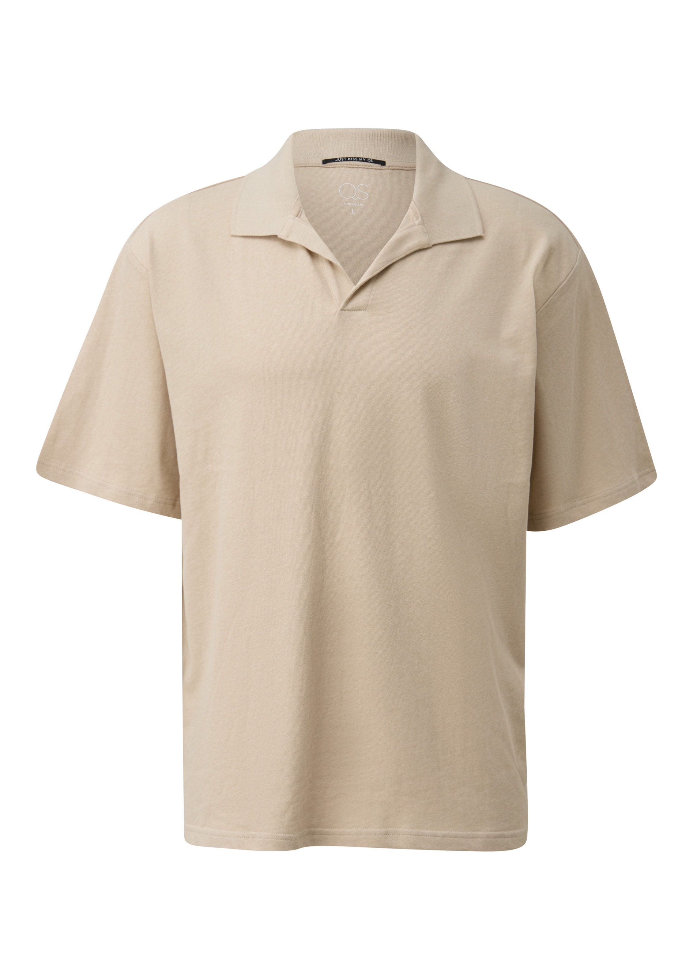 QS Poloshirt in Beige: Vorderseite