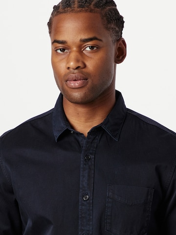 REPLAY Regular fit Button Up Shirt in Black