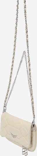 Zadig & Voltaire Clutch 'ROCK NANO' in Silver / Off white, Item view