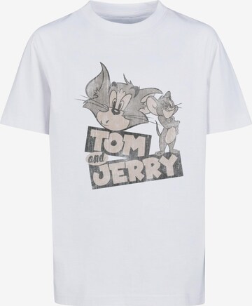 Maglietta 'Tom nd Jerry - Cartoon' di ABSOLUTE CULT in bianco: frontale