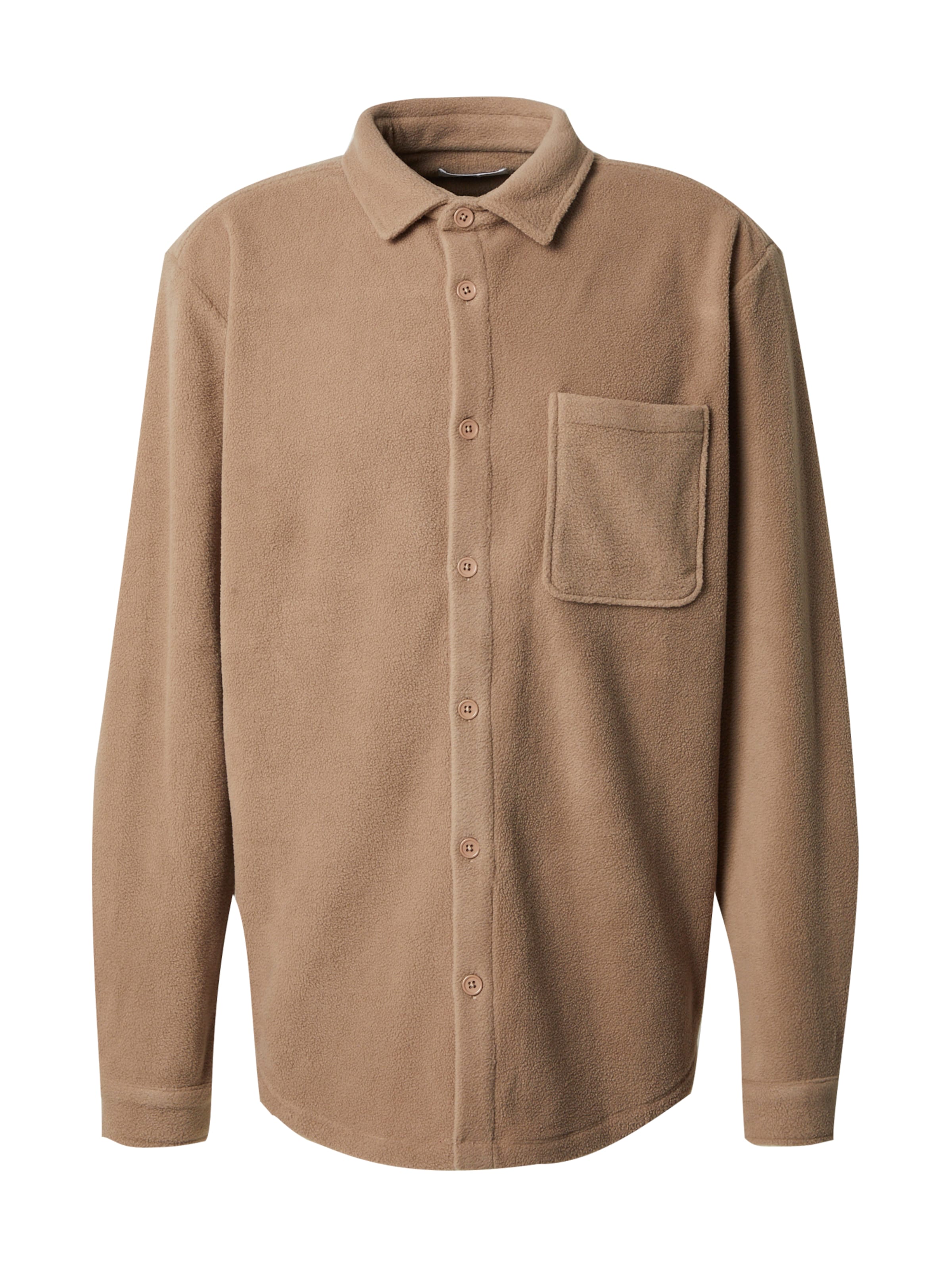 DAN FOX APPAREL Regular fit Button Up Shirt 'Jarne' in Beige: front