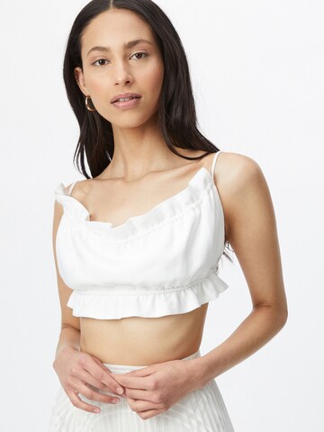 Bardot Top 'BARELY THERE' in White: front