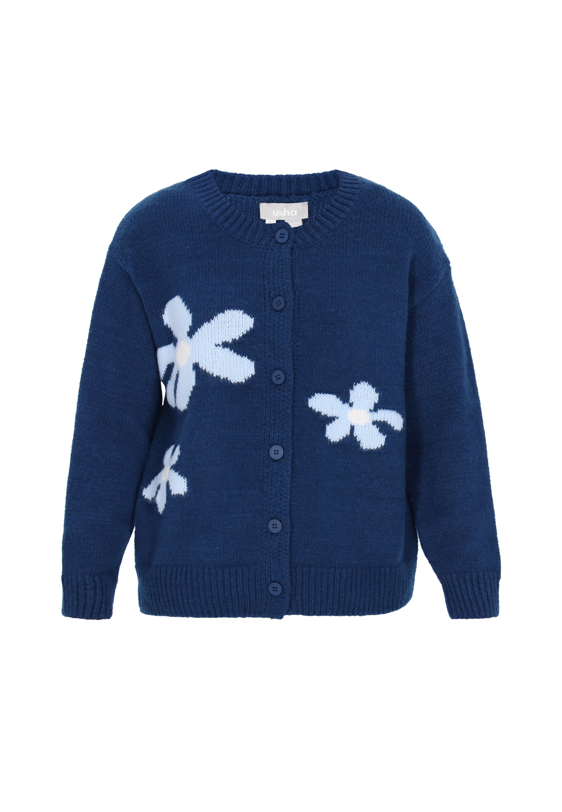 Usha - Casaco de malha em azul: frente