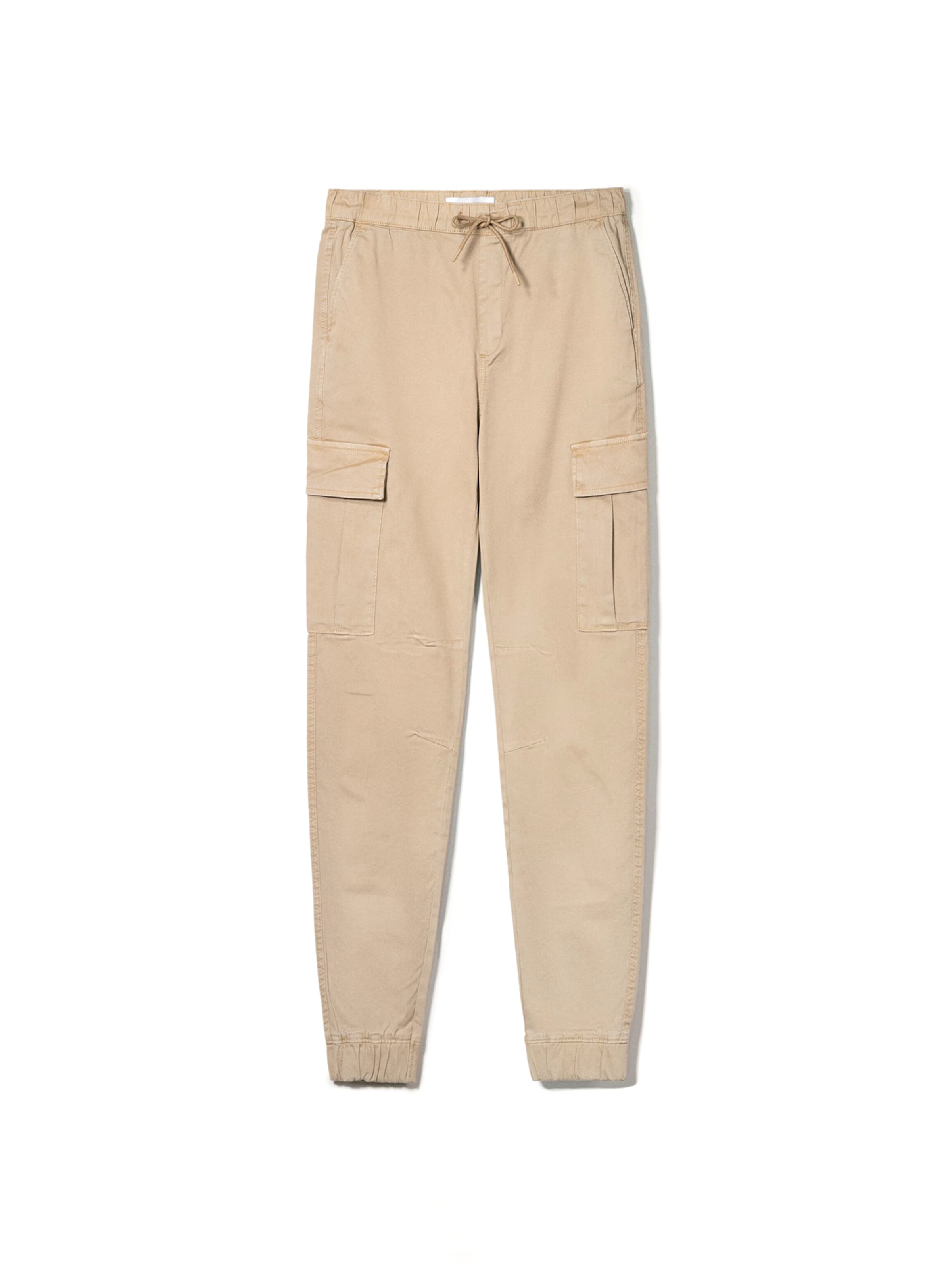 Tapered Pantaloni cargo di Bershka in beige: frontale