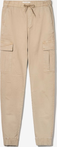 Pantalon cargo Bershka en beige : devant