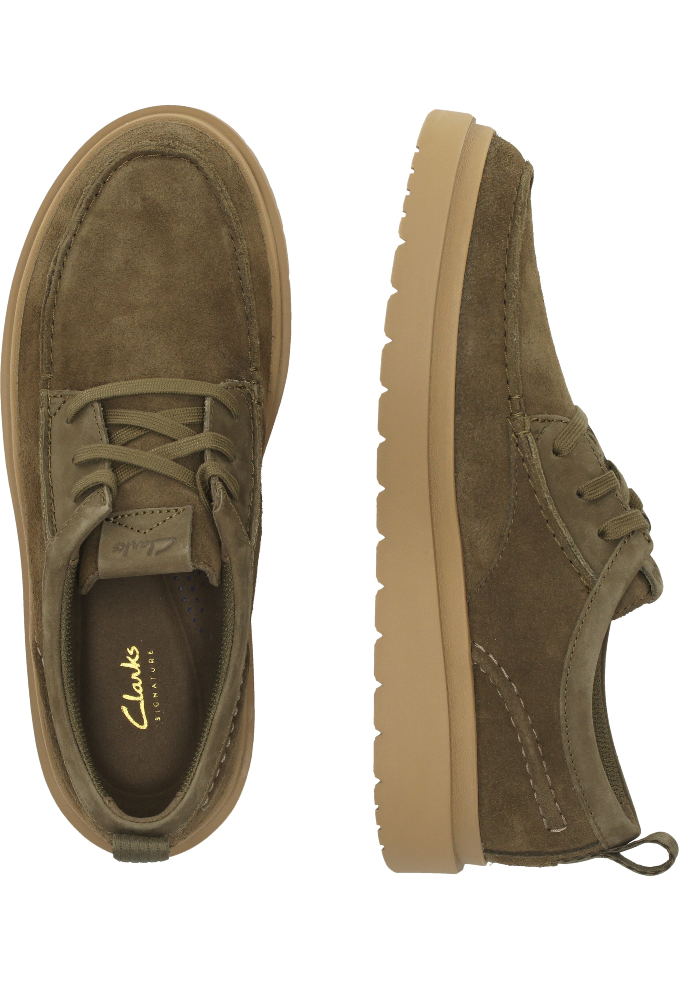 CLARKS Lace-up shoe 'Polden Moc' in Green