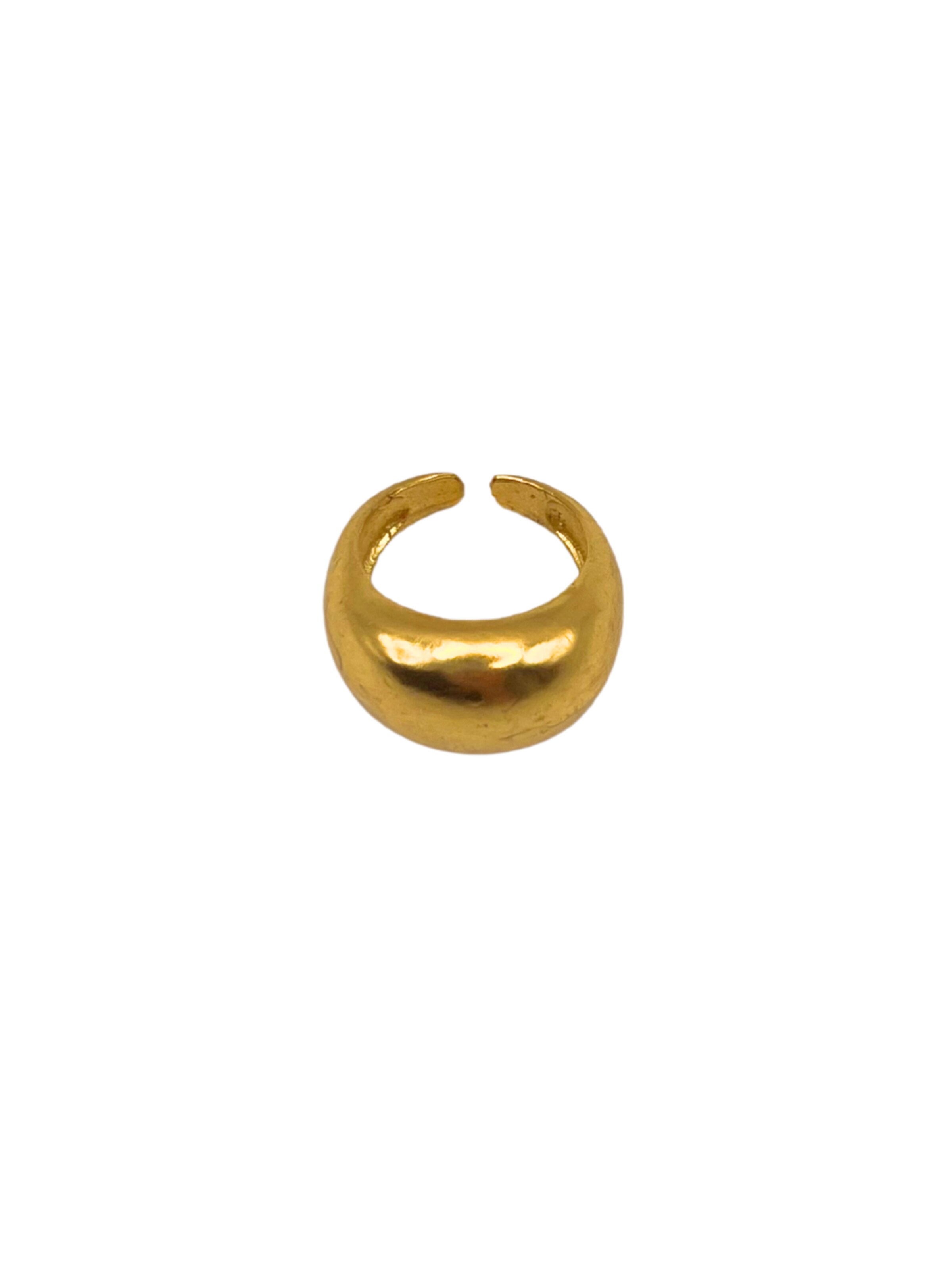 Les Reines Ring 'The Halo - Statement Adjustable Ring 24K Gold Plated' in Goud