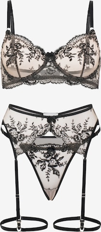 Orchibelle Wäsche-Sets 'Amara' in Schwarz: Vorderseite