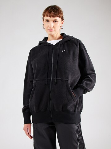 Nike Sportswear Ζακέτα φούτερ 'Phoenix' σε μαύρο: μπροστά