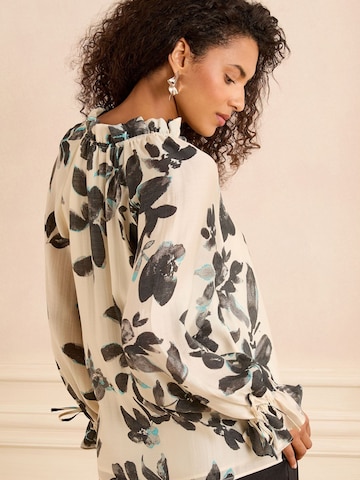 Chemisier love & roses en beige