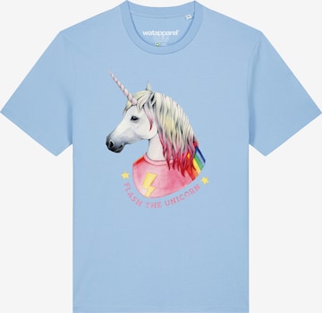 Watapparel T-Shirt ' Flash, the unicorn ' in Blau: Vorderseite