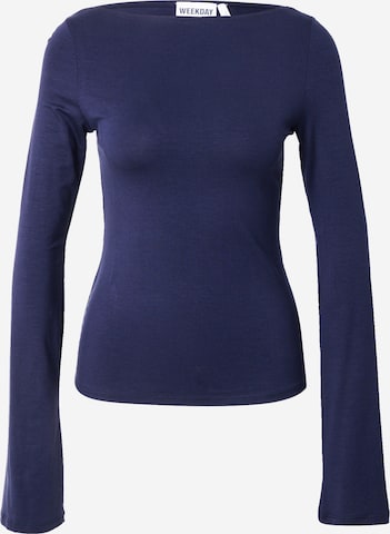 WEEKDAY Футболка 'Annie' в Синий: спереди