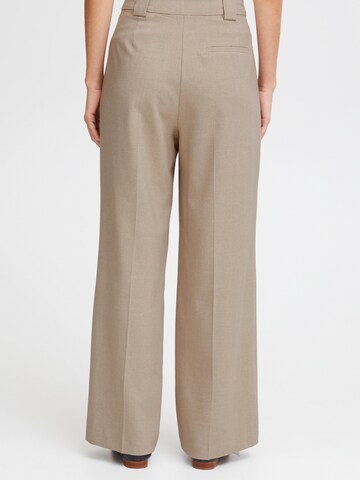 Wide Leg Pantalon à pince ICHI en beige