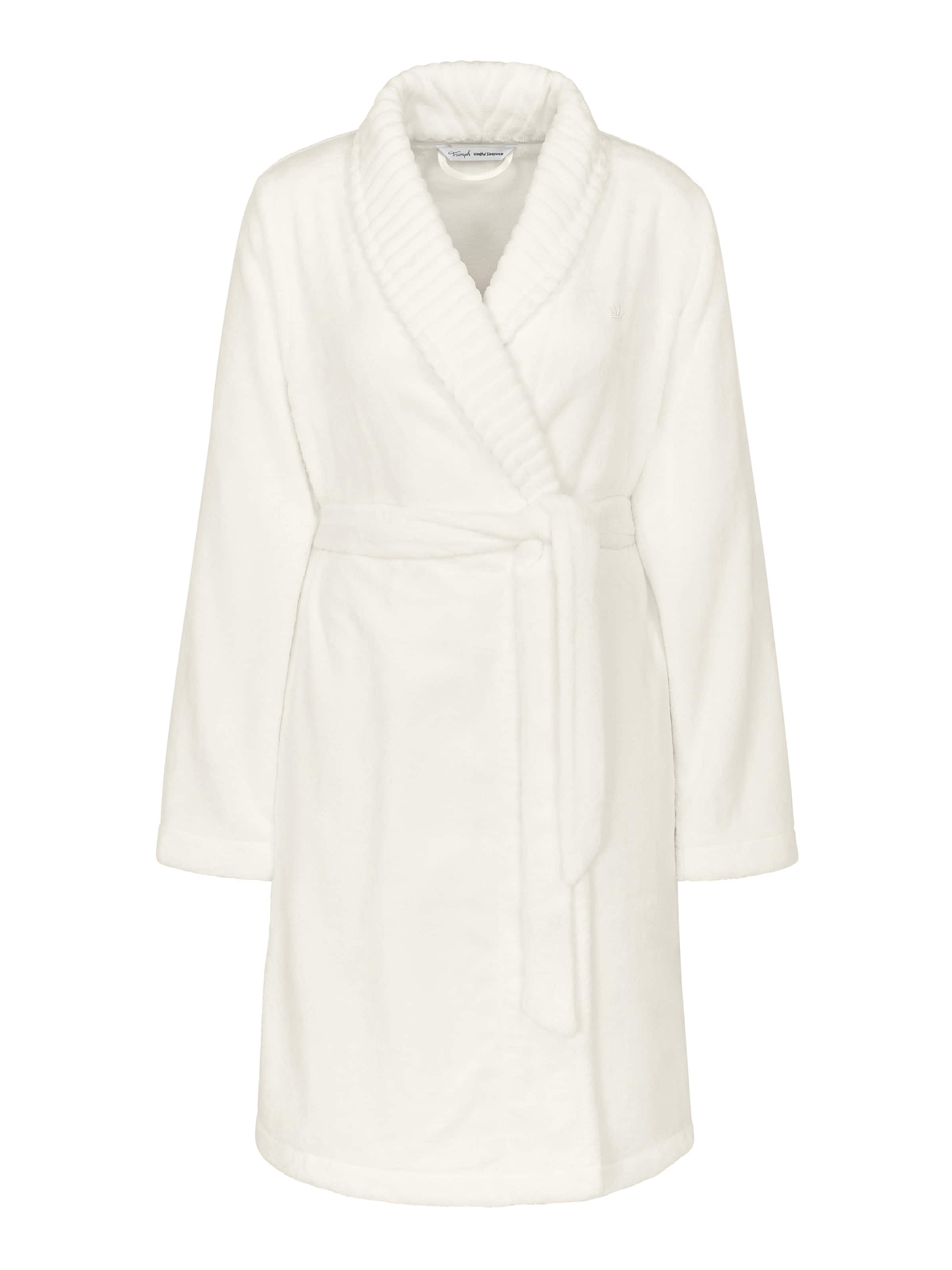 TRIUMPH - Albornoz corto ' Fleece Robe ' en blanco: frente