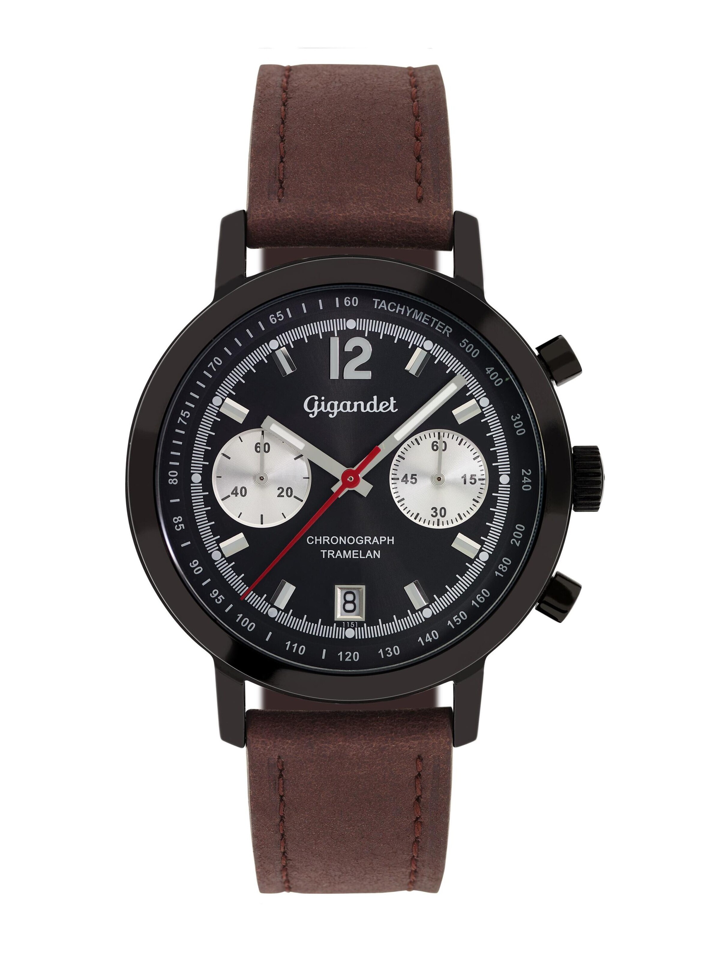 Montre à affichage analogique 'TRAMELAN' Gigandet en noir : devant