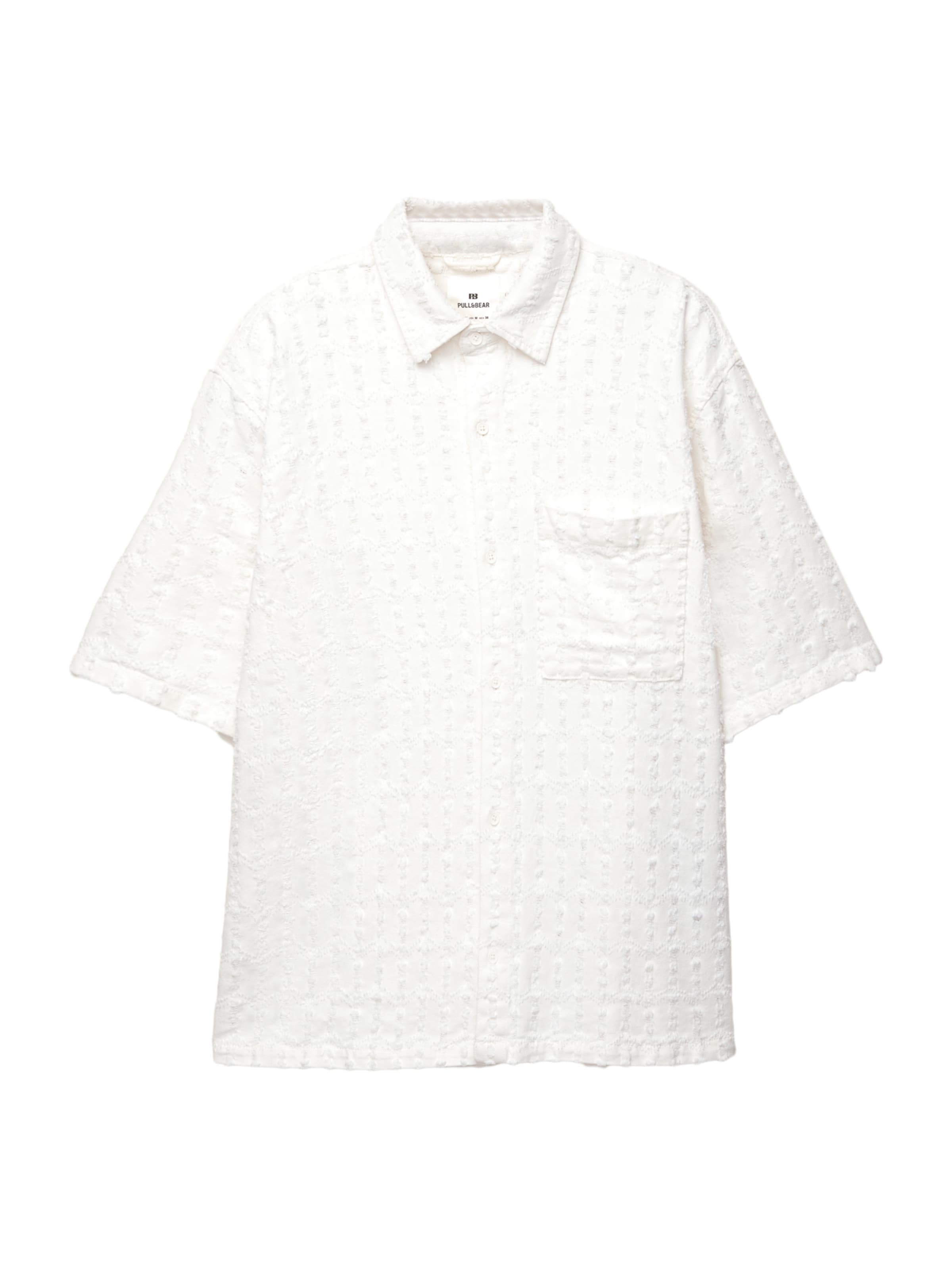 Comfort Fit Cămașă de la Pull&Bear pe alb: față