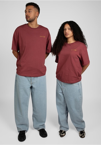 HOMEBOY T-Shirt 'Old School' in goldgelb / burgunder, Produktansicht