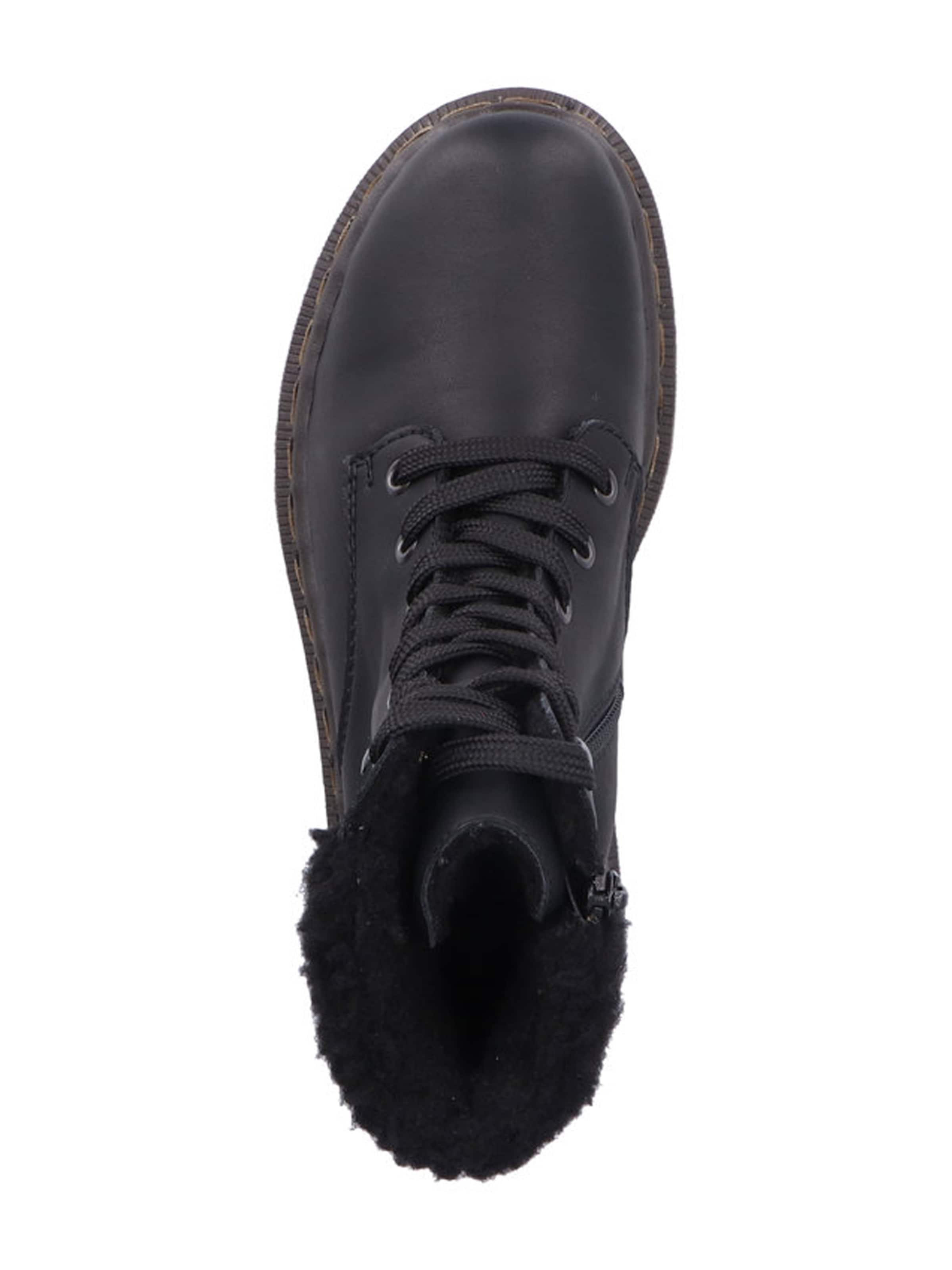 Rieker Lace-Up Ankle Boots in Black