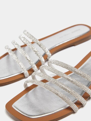 Pull&Bear Mules in Silver