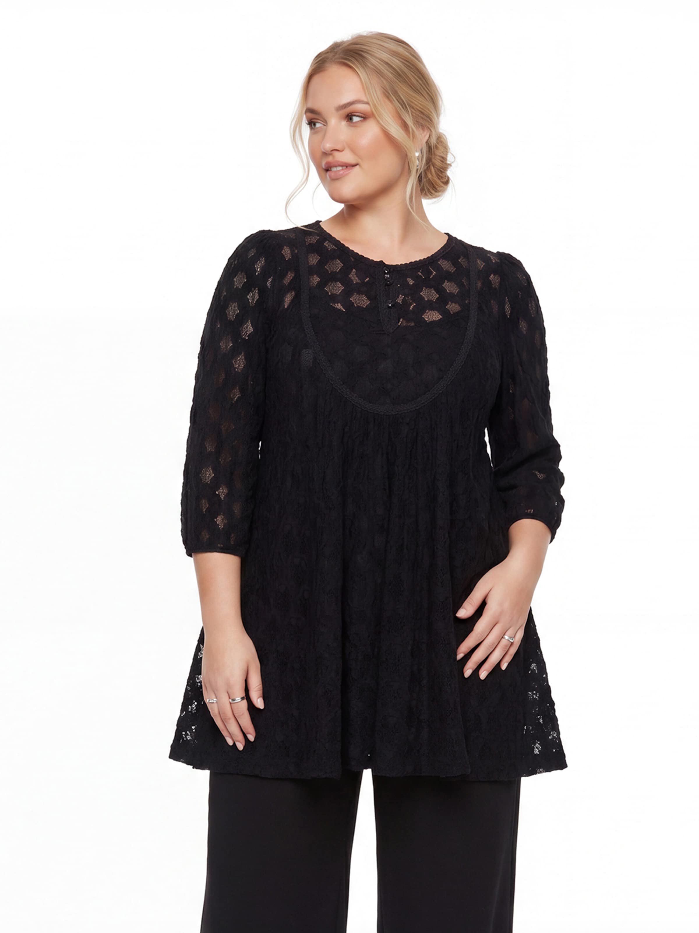 YOEK Tunic in Black: front