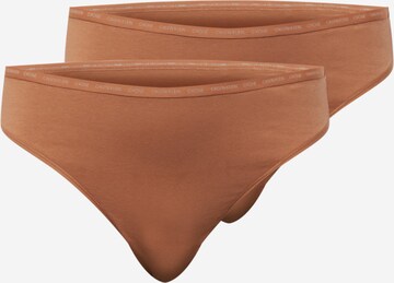 Tanga de la Calvin Klein Underwear Plus pe bej: față