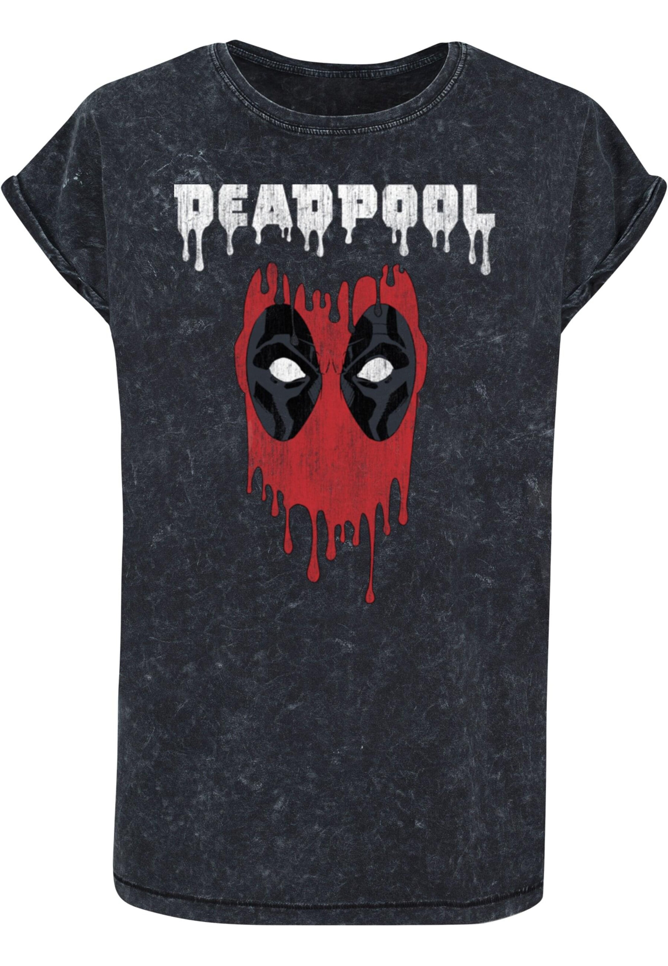 ABSOLUTE CULT Shirt 'Deadpool - Dripping Head' in Black: front