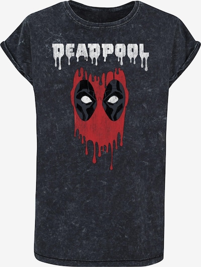 ABSOLUTE CULT T-Shirt 'Deadpool - Dripping Head' in dunkelgrau / blutrot / schwarz / weiß, Produktansicht