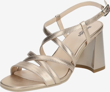 Nero Giardini Strap Sandals in Gold: front