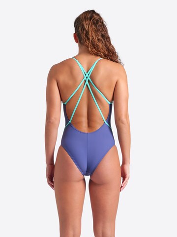 ARENA Bustier Strój kąpielowy 'WEB BACK SOLID' w kolorze niebieski